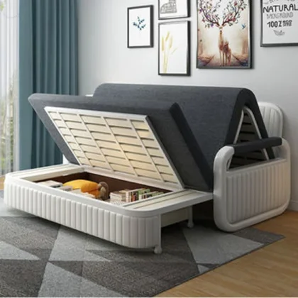 Metal Frame Foldable Sofa Cum Bed Storage modern Folding Sofa Bed