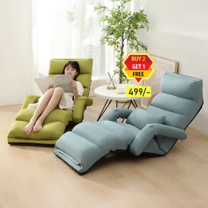 Foldable Lazy Sofa, Floor Lazy Sofa with Armrests,Sleeper Chair for Living Room, Bedroom and Office,No Assembly Folding Lazy Sofa Chair for Gaming, Sleeping